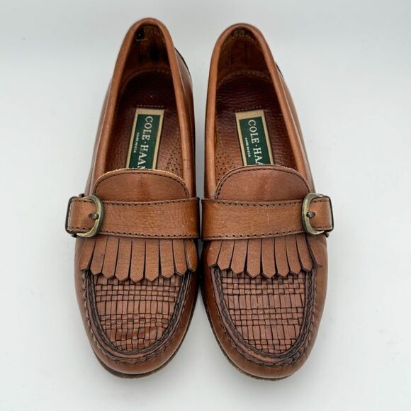 Cole Haan Shoes - COLE HAAN Vintage Loafer Kiltie Fringe Woven Top Buckle Strap Detail Size 6M